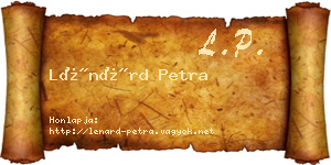 Lénárd Petra névjegykártya