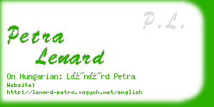 petra lenard business card